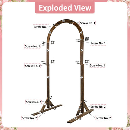 HeyMate 6.98FT Wood Arch, Wooden Wedding Arches for Ceremony, Wooden Arch Backdrop Stand for Proposal Wedding Party Scene, Birthday Party, Bridal Shower, Garden, Outdoor, Rustic Decorations