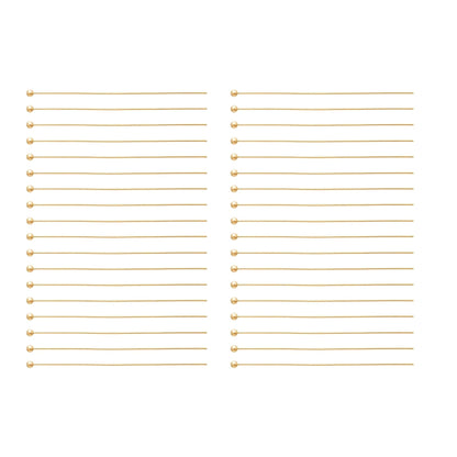 14K Gold Filled Ball Pin Head Pins 24 Gauge Jewelry Finding for Wire Wrapping Jewelry Making Permanent Jewelry (2 inches)