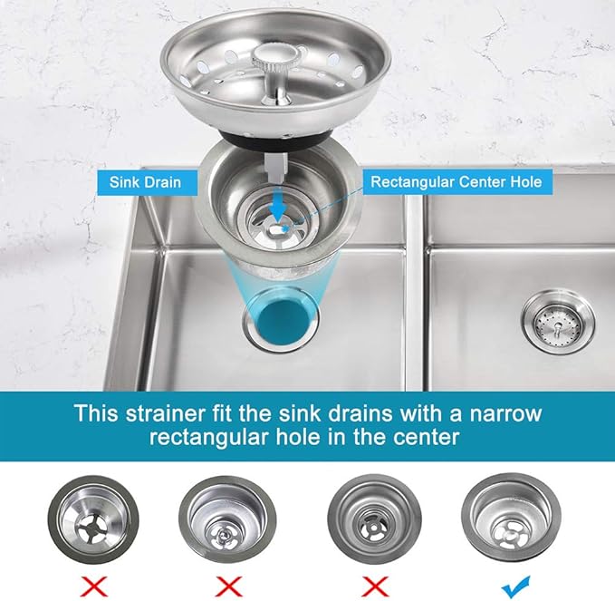 Kitchen Sink Drain Strainer 6 Pack Stainless Steel Sink Stopper, Anti-Clogging