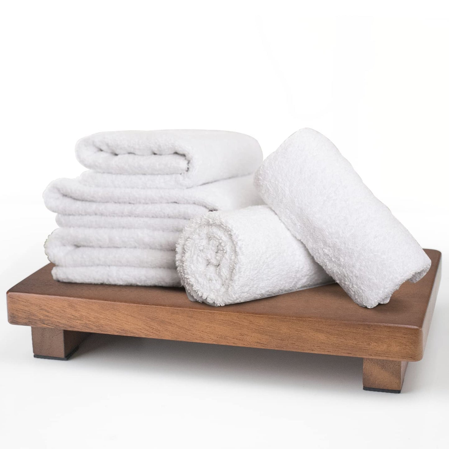 kulusion Walnut Wood Pedestal Stand, Wooden Soap Tray Farmhouse Decor Wood Riser Display for Bottle Plant Makeup Tissues Candles Towels Jewelry (Medium, 9 x 5.9 x1.57Inch)