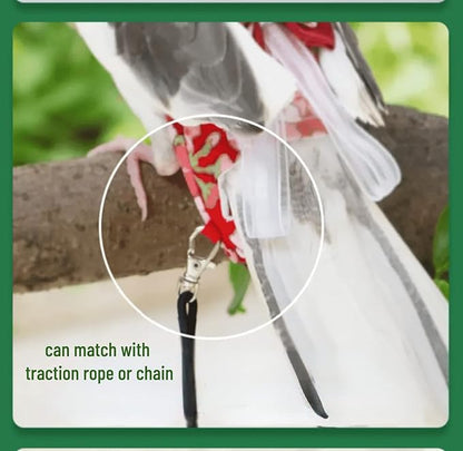 Bird Diapers, Monk Parakeet, Cockatiel Flight Suits, Reusable Bird Training Nappy Suit Liners (L, Navy)