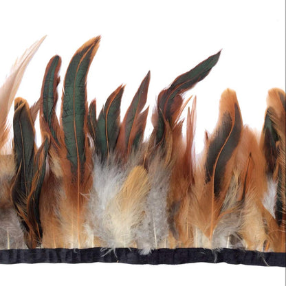 Sowder Rooster Hackle Feather Fringe Trim 5-7" in Width Pack of 5 Yards (Natural)