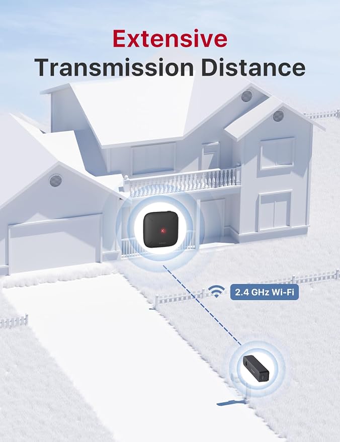 X-Sense Smart Mailbox Alarm, Wireless Long Range Mailbox Alert, Mailbox Sensor with SBS50 Base Station for Delivered Mail, SMA11