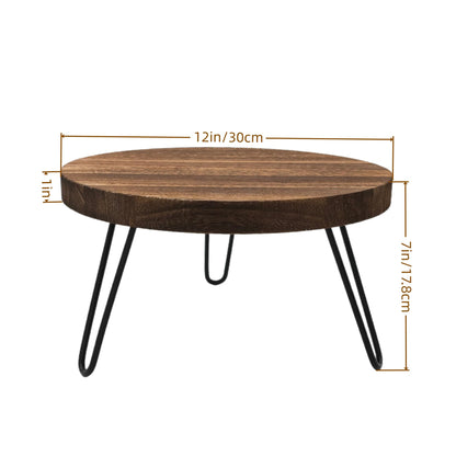 FESTLOVE Wood Plant Stand Indoor Outdoor, 12'' Wooden Planter Stands Fit 5-15 Inch Pot, Plant Stool Flower Pot Stand Gardening Display Pedestals for Decor Living Room Balcony, Office, Patio