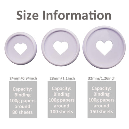 ITSYHPRO 100pcs Planner Expander Discs 1.1Inch Book Binding Disc for Discbound Notebook Accessories Heart Binder Rings(White,1.1 inch/28 mm)