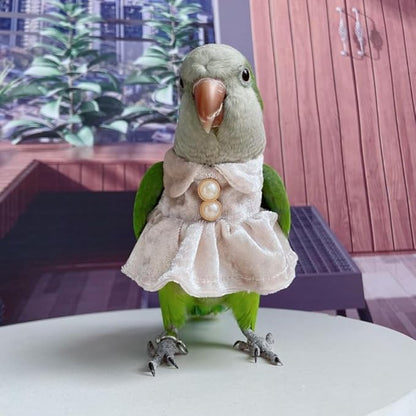 Bird Costume Bird Diaper Flight Suit Parrot Velvet Fleece Skirt Clothes Cosplay Photo Prop for Conure Lovebird Parakeet Cockatiel Macaw Small Animals Apparel (White,XX-Large)
