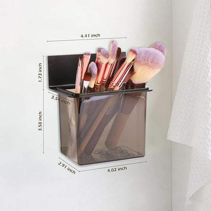 Bathroom Toothbrush Holder Set Modern Black Metal Clear Plastic Toothbrush