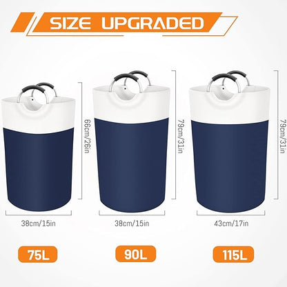 BlissTotes 75L Laundry Basket, Freestanding Laundry Hamper, Collapsible Dirty