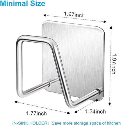 ESINAM 2Pcs Sponge Holders for Kitchen Sink, Strong Adhesive Small Sponge Holder