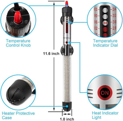 DaToo Aquarium Heater Fish Tank Heater Submersible 300 Watt, 1 Yr Warranty