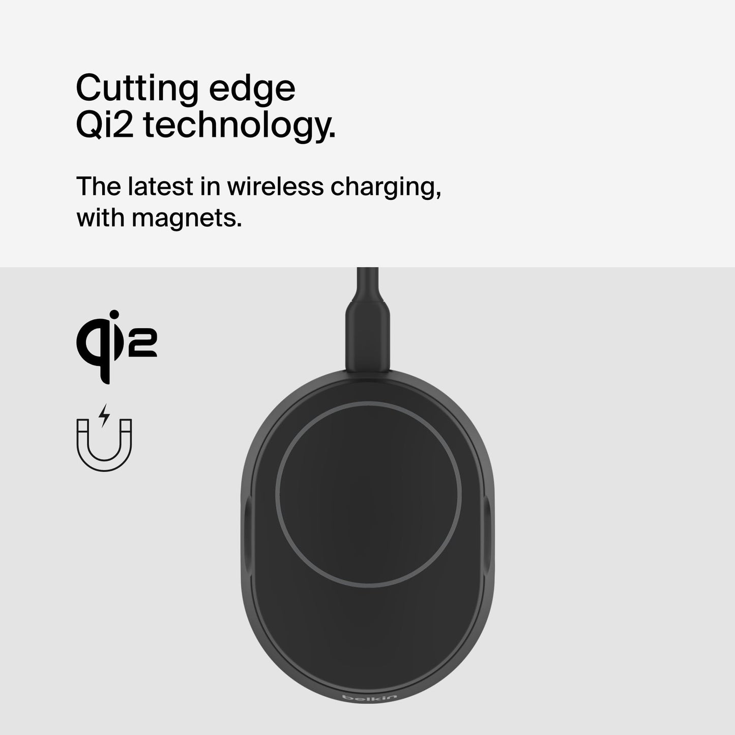 Belkin Magnetic Wireless Charging Pad 15W - MagSafe-Compatible Qi2-Certified Wireless Charging Station, iPhone Charger for Apple iPhone 16, 15, 14 Series, AirPods w/Non-Slip Base - Black (No PSU)