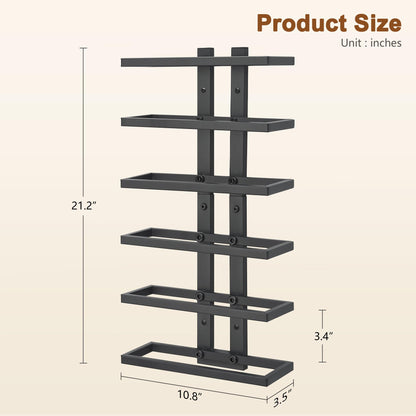 Hoctieon 3-Set 6 Tier Wall Mount Wine Rack (18 Tiers), Wall Racks for Wine Bottles Display and Storage, Hanging Bottle Organizer for Living Room, Dining Room, Wine Cellar, Bar, Black