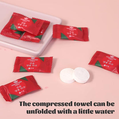 100 Pcs Mini Compressed Towels, Disposable Face Compressed Towel, Compressed