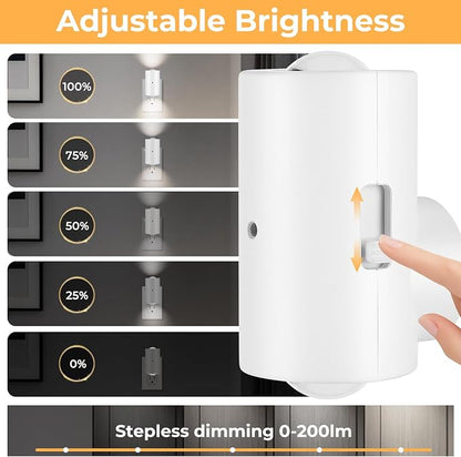 4-Pack Plug-in Dimmable Night Lights with Light Sensor, 4000K Cool White, Adjustable Brightness 0-200 LM, Auto On/Off at Dusk & Dawn for Bathroom Hallway Staircase