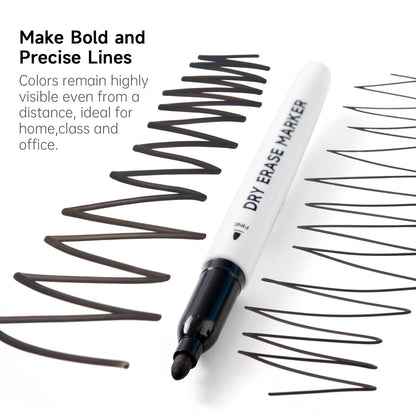 Dry Erase Markers, Lineon 60 Bluk Pack Black Whiteboard Markers with 2 Eraser, Fine Point Dry Erase Markers Perfect For Writing on Whiteboards, Dry-Erase Boards,Mirrors for School Office Home