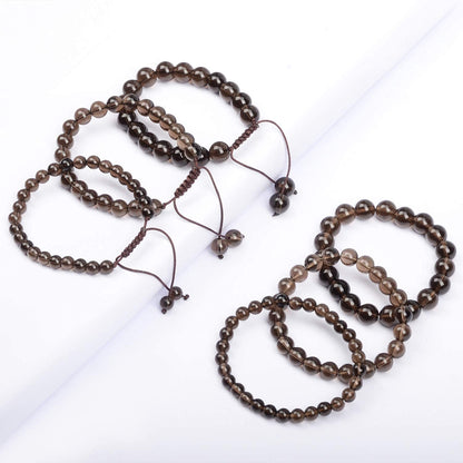 AD Beads Natural Gemstone Round Loose Beads 15" for Bracelet Necklace Earrings Jwelery Making Crafts DIY (10mm, Smoky Quartz)
