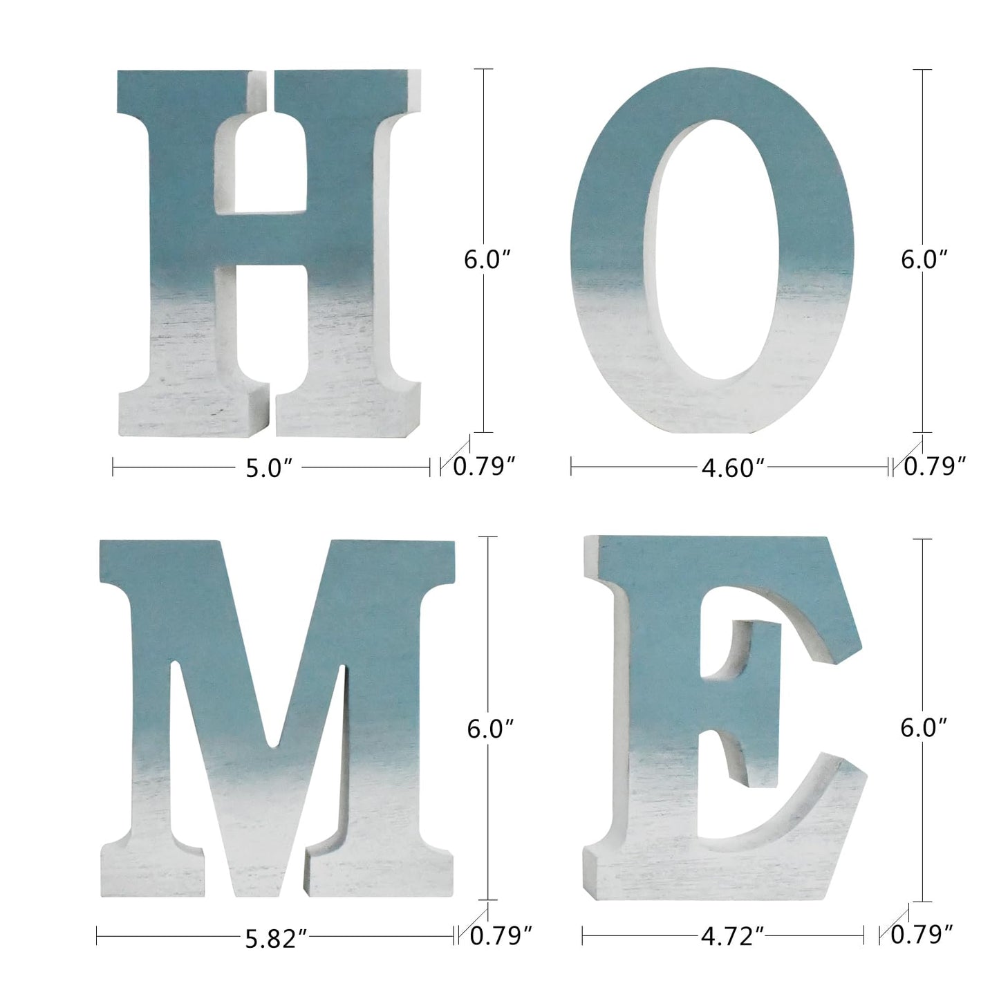 Wood Home Sign Rustic Frestanding Letters Wall Art Decorative Block for Living Room Kitchen Entryway - Hanging Wooden Cutout Word Sign Framhouse Décor (6")