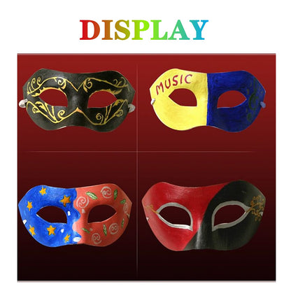 RUSVNO 20 Pieces Paper Mache Art Masks DIY Blank Paintable Paper Mask White Masquerade Masks