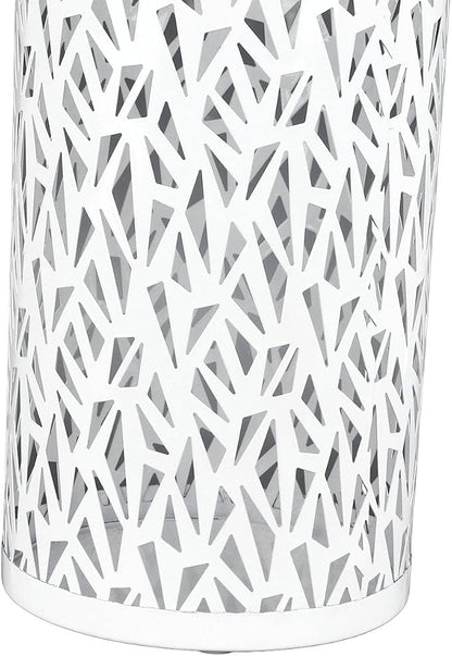 Metal Round Umbrella Stand Rack,Umbrella Holder Organizer Bin Hollowed Freestanding Canes Walking Sticks Holder for Entryway Home Hotel Office Decor (S)