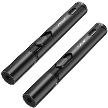 Torch Lighters, 2 Pack, Butane Lighters, Adjustable Jet Flame Torch Lighters, Wind Resistant Butane Refillable Gas Torch Lighter Long Lighter for Camping Candle Grill BBQ Fireworks (Gas Not Included)