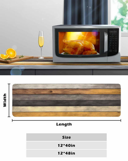 Brown Yellow Black Wood Grain Heat Insulation Trivet & Table Runner Farmhouse Wooden Board Strip Hot Dishes Mat Table Protector Hot Pots Pans Pads Waterproof Placemats for Countertops 40x12 Inch