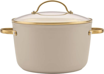 Farberware Forged Induction Ceramic Nonstick Cookware Set, 12-Piece, Taupe Pots & Pans