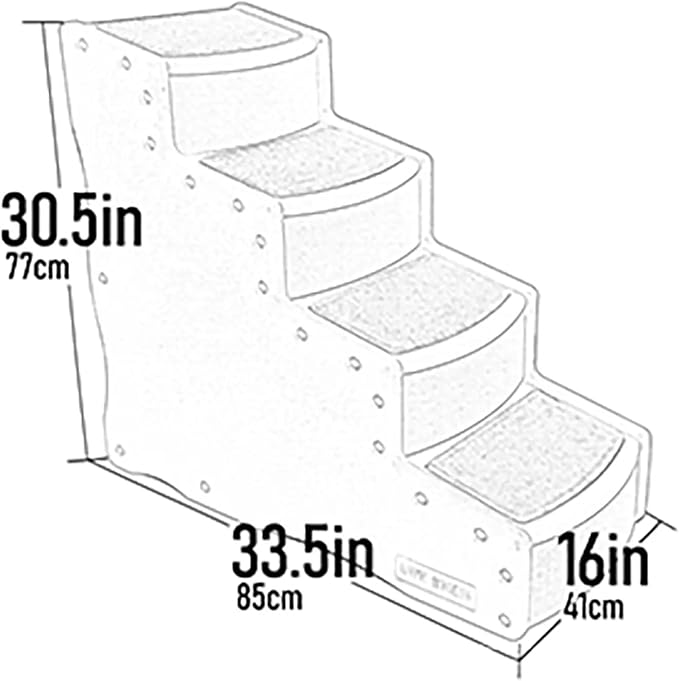 Pet Gear Pet Step IV Pet Stairs, Espresso/Cream Soft Step | 4 Step, For Cats/Dogs, Removable Washable Carpet Treads, Supports 150 Pounds, No Tools Required