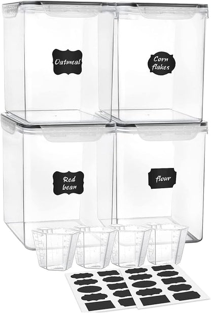 Large Food Storage Containers 5.2L, MCIRCO 4 Pieces Plastic Airtight Food