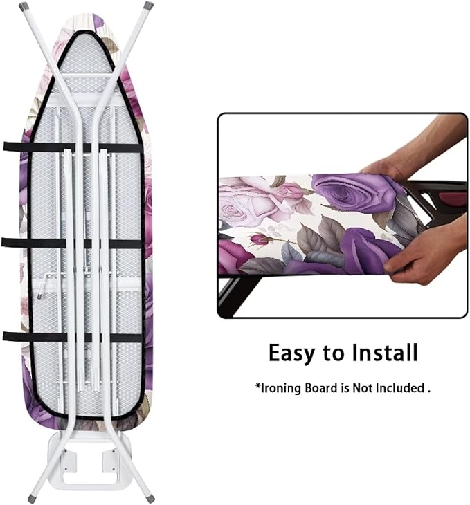 Colorful Rose Ironing Board Cover Elasticized Edges Home Decorations Easy to