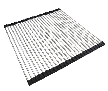 Ahyuan Roll up Dish Drying Rack Over The Sink Kitchen Roll up Sink Drying Rack Portable Dish Drainer Foldable Dish Drying Rack (Warm Gray, 17.8''X17'')