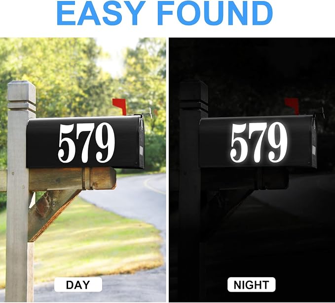 Kattykitty White Mailbox Numbers for outside, Vinyl Waterproof Mailbox Number Stickers, Address Numbers for House, House Numbers for Outside(2 inch, 12 sets)