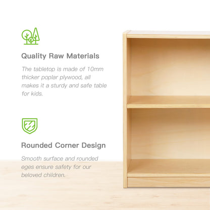 OOOK Montessori Toy Shelf, 2-Tier Wooden Storage Shelf for Kids, Modern Style, Kids Bookshelf and Toy Storage, Classroom, Kindergarten, Playroom, Daycare Center