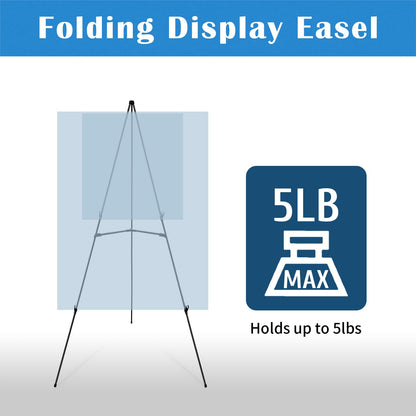 Falling in Art Display Easel Stand, 6 Pack 63" Instant Adjustable Poster Easel, Easy Folding Portable Tripod Stand for Signs, Posters, Wedding, Holds 5 lbs