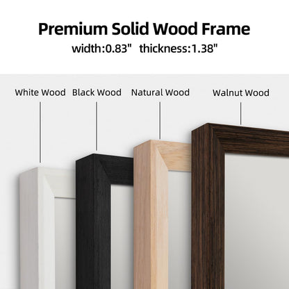 SIEANE 30" x 36" Natural Wood Framed Wall Mirror, HD Rustic Wooden Bathroom Vanity Mirror, Shatterproof, Waterproof, Rectangle Decor Farmhouse, Bedroom, Entryway, Horizontal/Vertical
