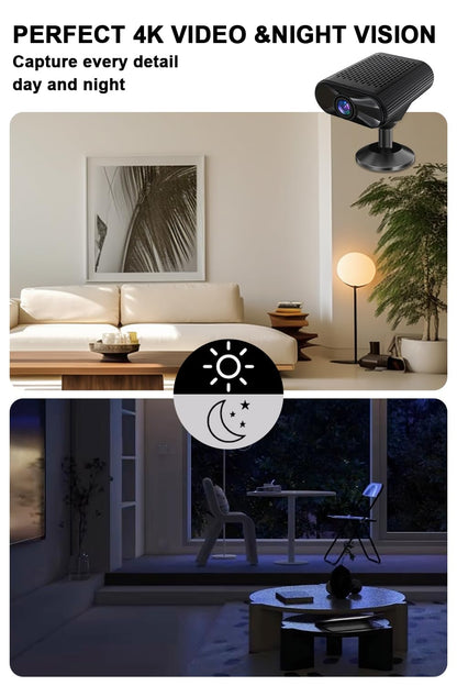 Mini Camera - 4K HD Wireless Small Camera - Tiny Indoor Security Cameras with Night Vision & Motion Detection, APP Control Nanny Cam for Home, Office, Baby, Pet, Miniguard Cam ( 2.4G & 5GHz WiFi )