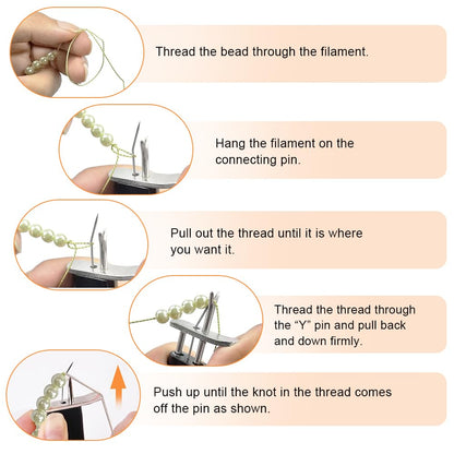 BADAO Beading Knotting Tool,Pearl Jewelry Making Tool Professional Bead Knotting,1pcs Knot Tying Kit with 2pcs Silk Thread for Pearls in Jewelry Making Kits