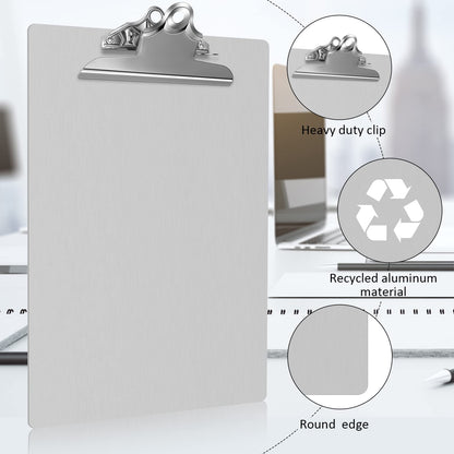 Mimorou 12 Pcs Metal Clipboard Heavy Duty Aluminum Clipboards 12 x 9 Inch Metal Clip Board with Low Profile Clip A4 Letter Size Document Holder for Office School Medical Jobsite Laboratory