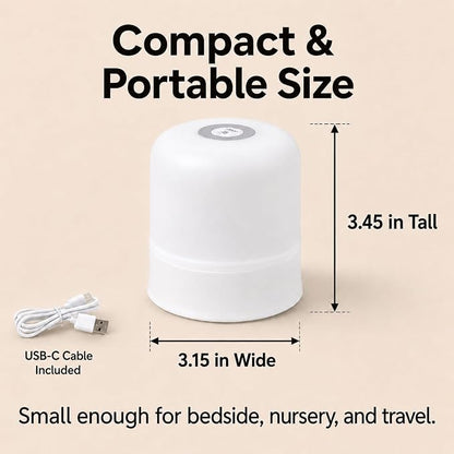 Portable Baby Night Light, 3 Color Egg Lights for Nursery, 2400mAh, Small Rechargeable LED Lamp, Dimmable Touch Nightlight for Newborn, Kids, Adults