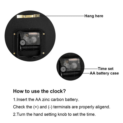 JUGV 28 Inch Modern Metal Unique Design Large Silent Wall Clocks Battery Operated Non Ticking, Wall Clock for Living Room Kitchen Office Decor