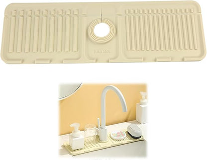 Faucet Mat for Kitchen Sink Splash Guard, 17.5"X5.5" Silicone Sink Splash Guard