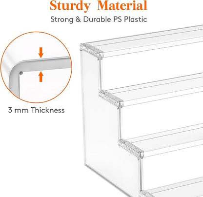 Lifewit Perfume Organizer, Bedroom Decor, Cologne Cupcake Stand, Tool-Free Assembly, Makeup Display Shelf for Vanity Bathroom Counter Storage, Clear, 30 cm/12", 2 Pcs