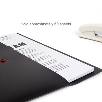 VANRA 5 Pieces A4 Envelopes Folders for Paperwork Plastic Wallets Document Organizer with Snap Button Closure A4 Letter Size (Black)
