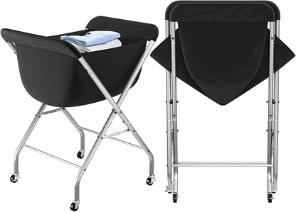 ELYKEN Laundry Cart with Wheels, 33”H Easy Rolling Laundry Hamper with
