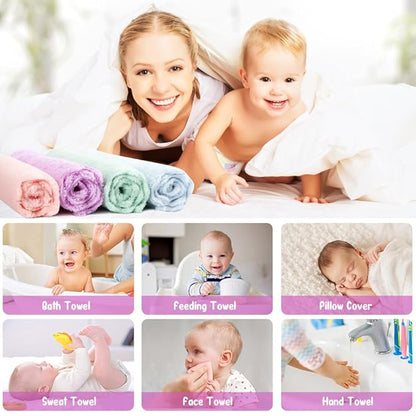 Orighty Baby Washcloths 12 Pack, Microfiber Coral Fleece Baby Face Towels