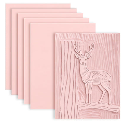 Oopsu 6 Pack 4"x6" Pale Pink Rubber Stamp Carving Blocks Rubber Carved Brick for Stamp Soft Rubber Crafts and DIY Craft Project