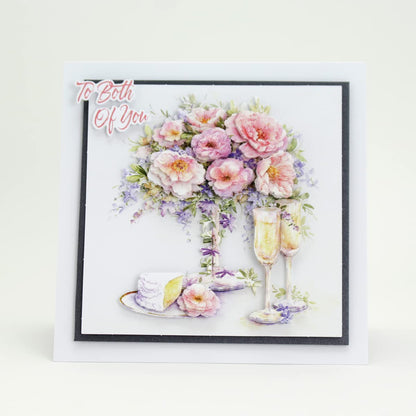 Katy Sue Designs On Your Special Day 3D Die-Cut Decoupage Sheets for Card Making & Scrapbooking. 9 Sheets of Katy Sue Die Cuts - Book & Flowers, Champagne & Violets & Soft Pink Roses