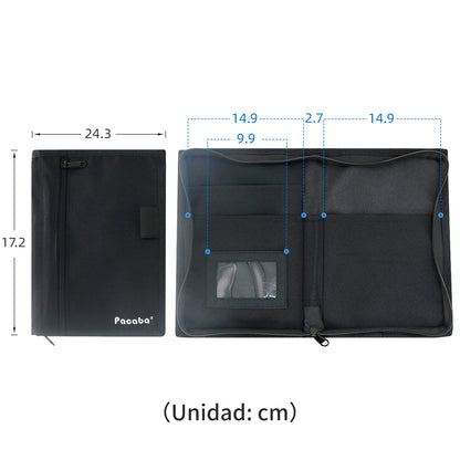 Car Registration and Insurance Card Holder, Glove Box Organizer Vehicle Document Wallet with Clear Compartments, Auto Document holder for Driver License, Car Insurance Vehicle Registration (Black)