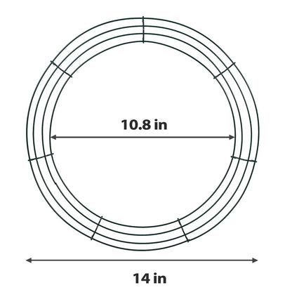 UltraOutlet 6 Pack 14 Inch Metal Wreath Frame Wreath Ring for Crafts with 6 Adhesive Hooks and 3.3 Yard Burlap, Front Door Christmas New Year Valentines Wedding Decoration