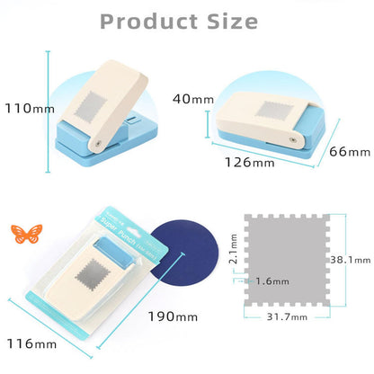 BBLING 1.5x1.25 inch Stamp Puncher Lever Type Paper Punching Machine, Used for Making Scrapbook DIY Card Making Crafts (Cannot Cut Fabric)