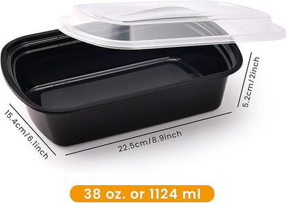 38oz Meal Prep Containers, Extra Large &Thick Food Storage Containers